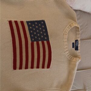 Ralph Lauren Cream Sweater with American Flag Design